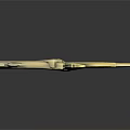 Decorative Golden Metallic Weapon with Curved Design and Polished Shiny Surface
