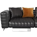 Modern Black Leather Sectional Sofa With Modular Design And Comfortable Cushions 3d model