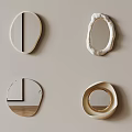 Stylish Decorative Mirrors With Unique Shapes Hanging On Light Colored Wall For Modern Decor