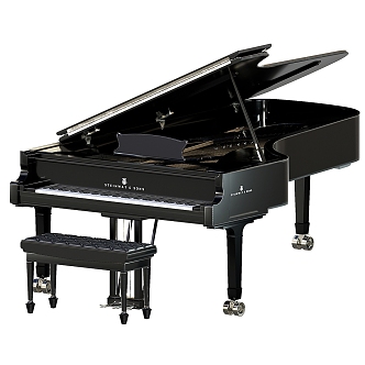 Steinway Black Piano 3d model