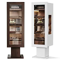 Modern Dark and White Chest of Drawers with Glass Doors and Storage Compartments