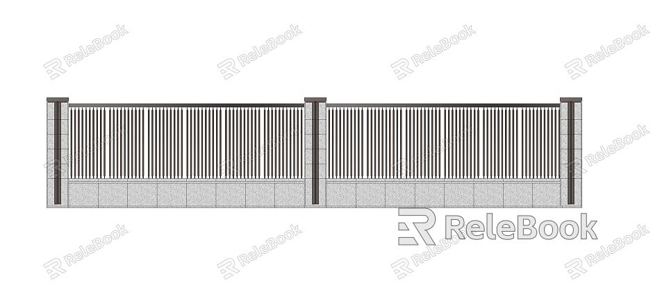 Modern Fence Residential Area Fence Enclosure Wall Retaining Wall Landscape Wall Railing Partition model