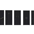 Stylish Black Flush Doors Featuring Different Gold Accent Designs For Modern Homes 3d model