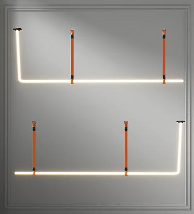 Modern chandelier strip chandelier creative art chandelier main lamp luminaire 3d model