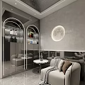 Elegant Modern Beauty Hair Salon With Comfortable Chairs Large Mirrors And Styling Workstations