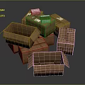 Boxes, Boxes, Bags and Containers Realistic 3d model