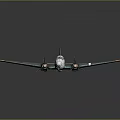 3D Model of Green Aerospace Airplane With Black Cross and Wooden Wing Tips