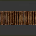 Decorative Arched Wooden Log Structure Neatly Arranged On Dark Background