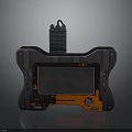 Industrial Control Device With Display Screen Orange And Gray Casing And Top Module