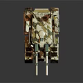 Modern Military Tank With Camouflage Paint Dual Cannons Antennas And Tracks