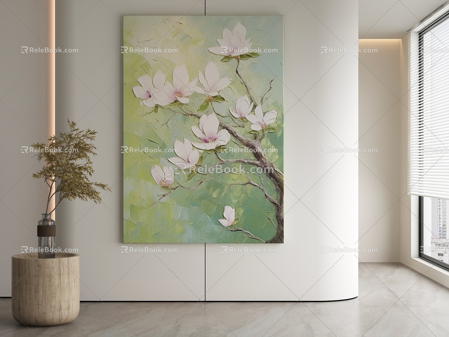 Modern plant painting decorative painting 3d model