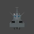 Military Combat Weapon Naval Ship Equipped With Radar And Front Gun