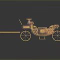 Vintage Wooden Carriage Model With Yellow Red Color Wheels And Roof Rail Design