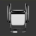 Modern Wheelchair With Gray Seat Metal Frame Armrests Footrests And Silver Wheels