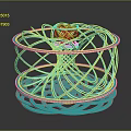 Modern Artistic Decorative Furniture With Gold Turquoise Spiral Wireframe Structure Design