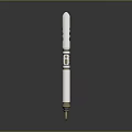 Modern Desk Featuring White Pen With Gold Accents And Reflective Base