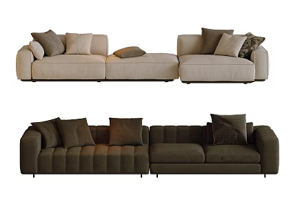 Modern multi-person corner sofa three-person sofa living room sofa L-shaped sofa 3d model