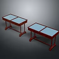 Two Kids Tables With Glass Top And Sturdy Wooden Legs Design
