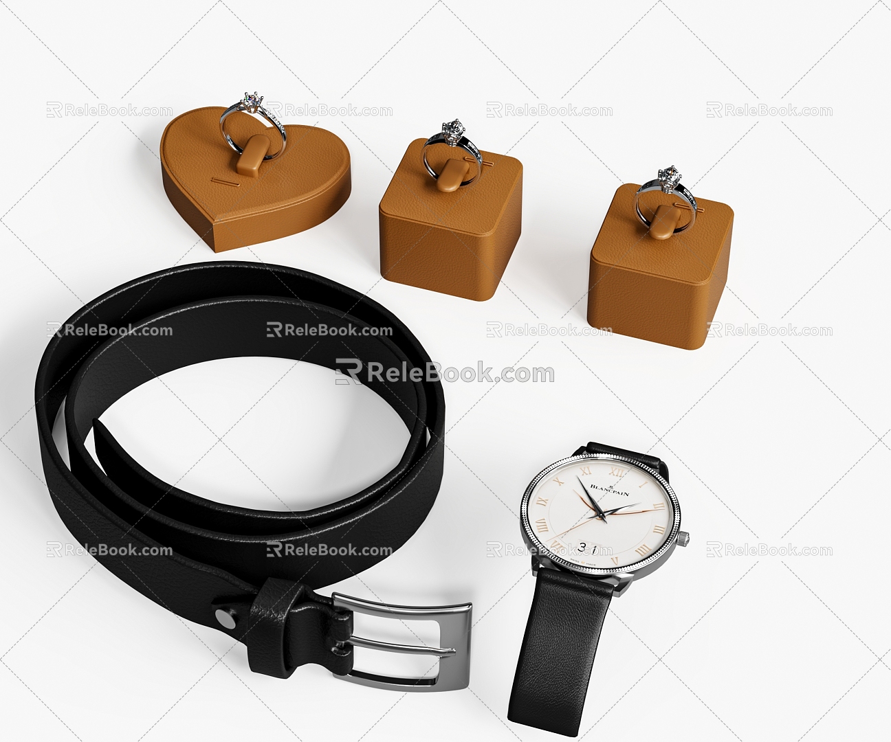 Jewelry ring watch belt copy 3d model