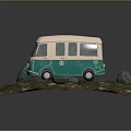 Modern bus minibus minivan driverless bus 3d model