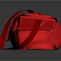 Red Canvas Bag Design With Shoulder Strap And Front Pocket Details 3d model