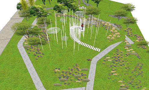 Modern Park Landscape 3d model