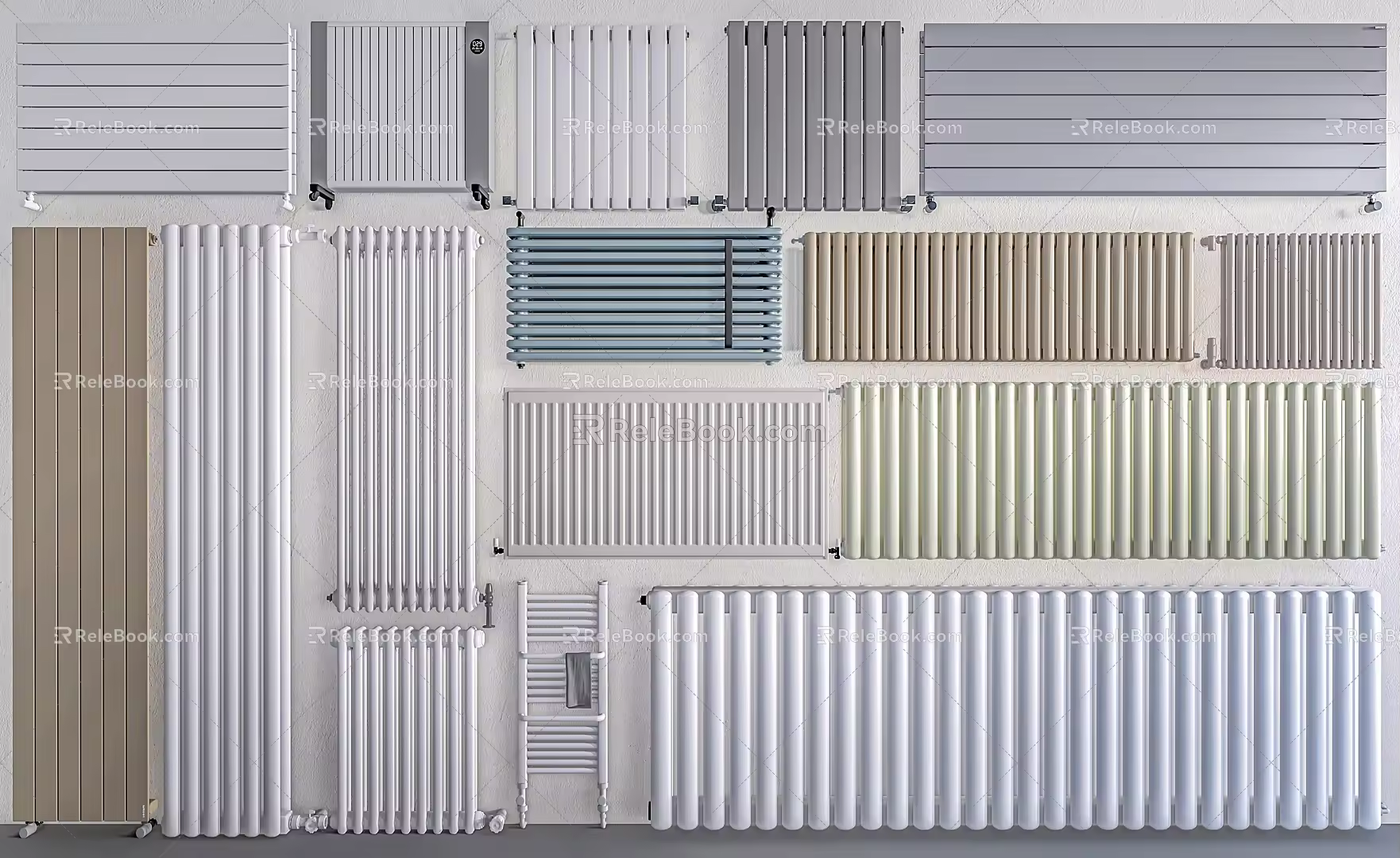 Modern radiator heating heating heating 3d model