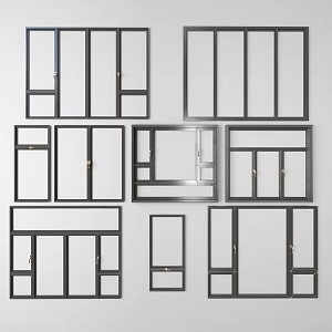 Modern casement window combination 3d model