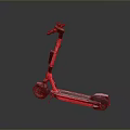 Red And Black Modern Electric Scooter With Adjustable Handlebar And Sturdy Wheels