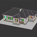 Classic Single Family Home Exterior With Sloped Shingled Roof White Framed Windows And Wooden Front Porch