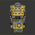Yellow Sci Fi Utility Vehicle With Large Tires And Roof Equipment