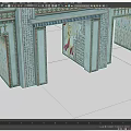 Ancient Architectural Structure With Columns Carvings Decorative Reliefs And Archway 3d model