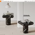 Eichholtz Modern Black Marble Side Tables With Stylish Design And Smooth Surface 3d model