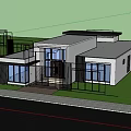 Modern single-family villa Simple architecture villa 3d model