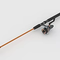 High Quality Fishing Rod And Reel With Orange Shaft Black Handle