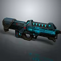 Futuristic Sci Fi Weapon Featuring Blue Glowing Elements And Sleek Design