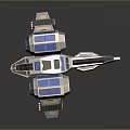 Futuristic Blue And Silver Spacecraft Design With Aerodynamic Structure For Cosmic Exploration