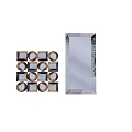 Rectangular Wall Mirror With Modern Design And Surrounding Decorative Frames