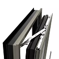 80 broken bridge aluminum system window casement inside inverted hardware sample angle inside flush 3d model