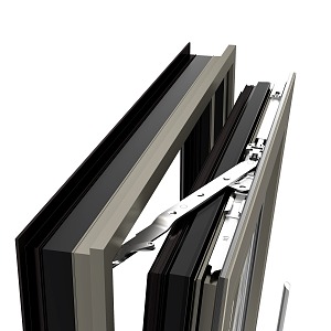 80 broken bridge aluminum system window casement inside inverted hardware sample angle inside flush 3d model