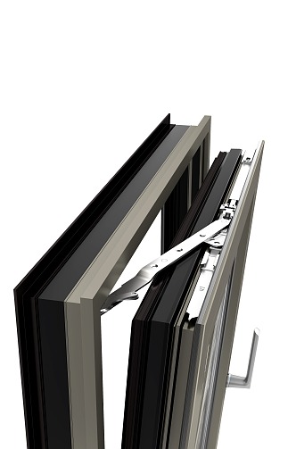 80 broken bridge aluminum system window casement inside inverted hardware sample angle inside flush 3d model