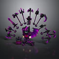 Cold weapons Sword Axe Hook Fork Spear Trident Melee Weapon Military 3d model