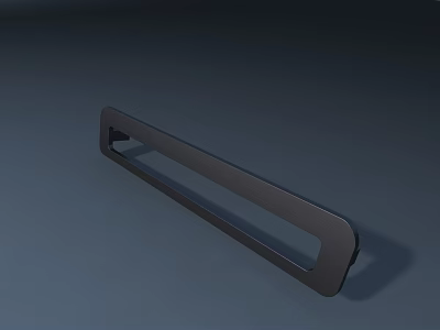 Stylish Modern Black Long Rectangular Door Handle for Home Interior Design 3d model