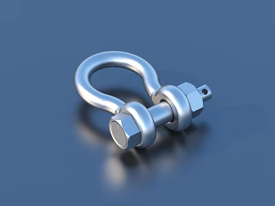 Durable Stainless Steel Ring Shackle With Bolt For Industrial Use 3d model