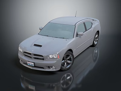 Gray Sporty Sedan With Sleek Design Black Wheels And Front Grille Reflection 3d model