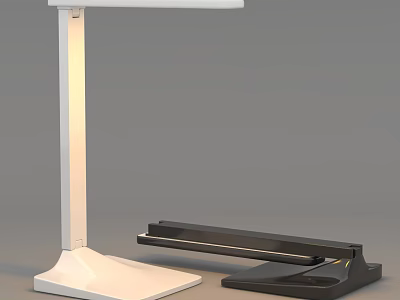 Modern Sleek Desk Lamp With White Body And Black Base For Home Office 3d model