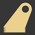 Golden Metal Mechanical Bracket With Base And Holes Structural Part Design