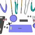 Home Gym Fitness Equipment with Suspension Straps Yoga Balls Dumbbells Yoga Mats And Foam Rollers