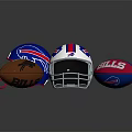 Buffalo Bills Football Helmets And Footballs Sports Gear Collection