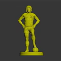 Football Player Model In Argentina Jersey Standing On Green Yellow Base With Soccer Ball
